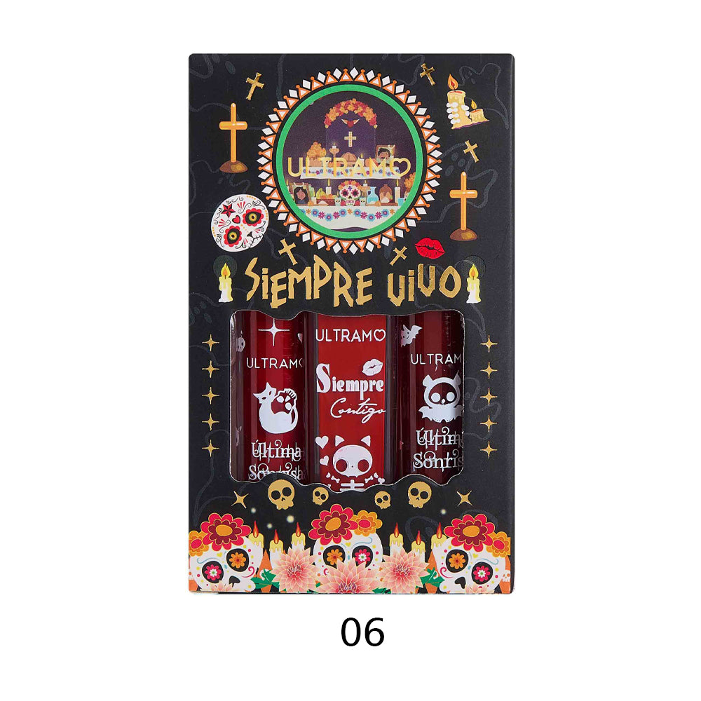 ULTRAMO Trío Labiales Líquidos WC052 El Día de los Muertos | Herramientas | Accesorios | Maquillaje | Regalo