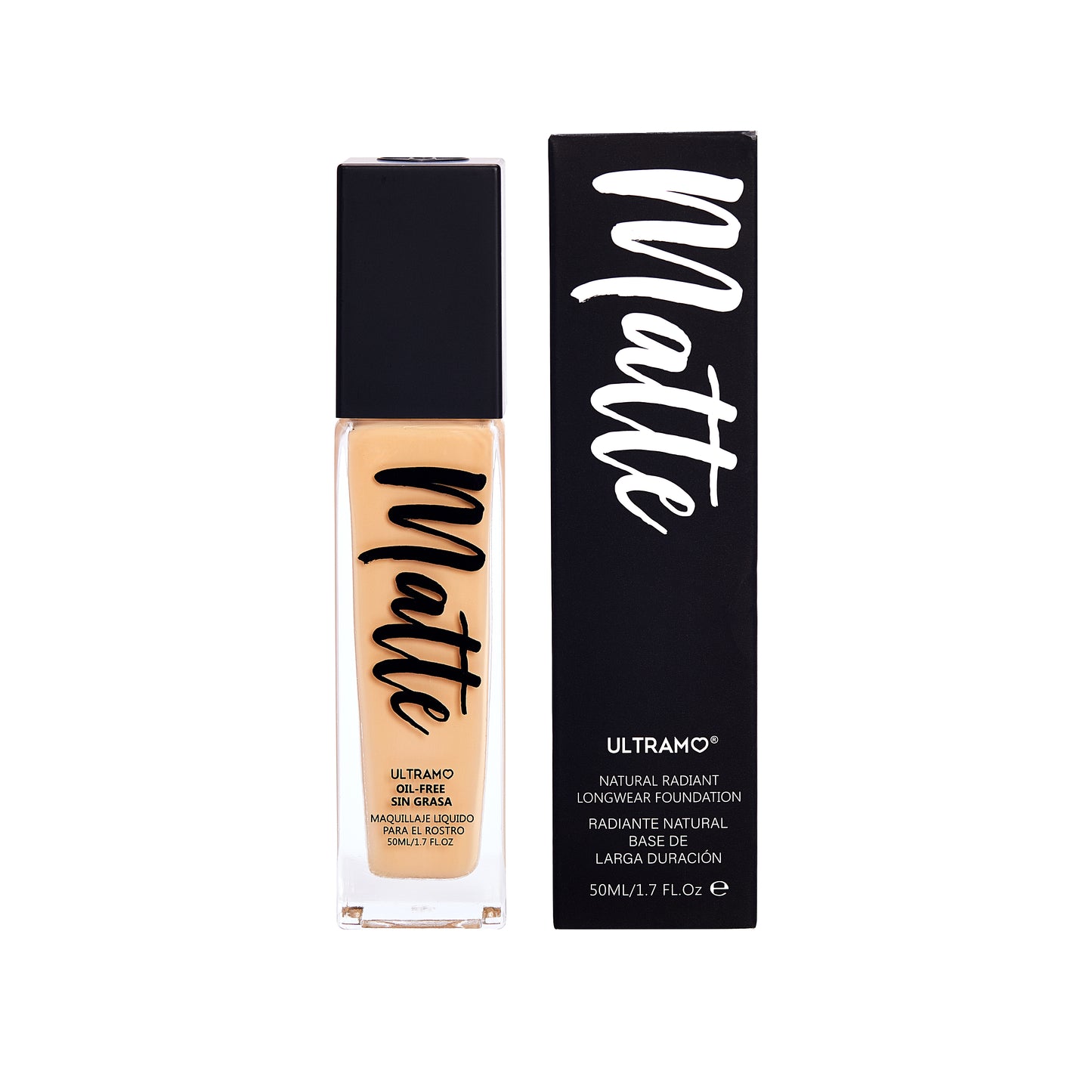 ULTRAMO Base De Maquillaje Matte 40ml I8002, Control de Grasa, Resistente al Agua, Cobertura Total, Corrige Imperfecciones y Contornos, Larga Duración