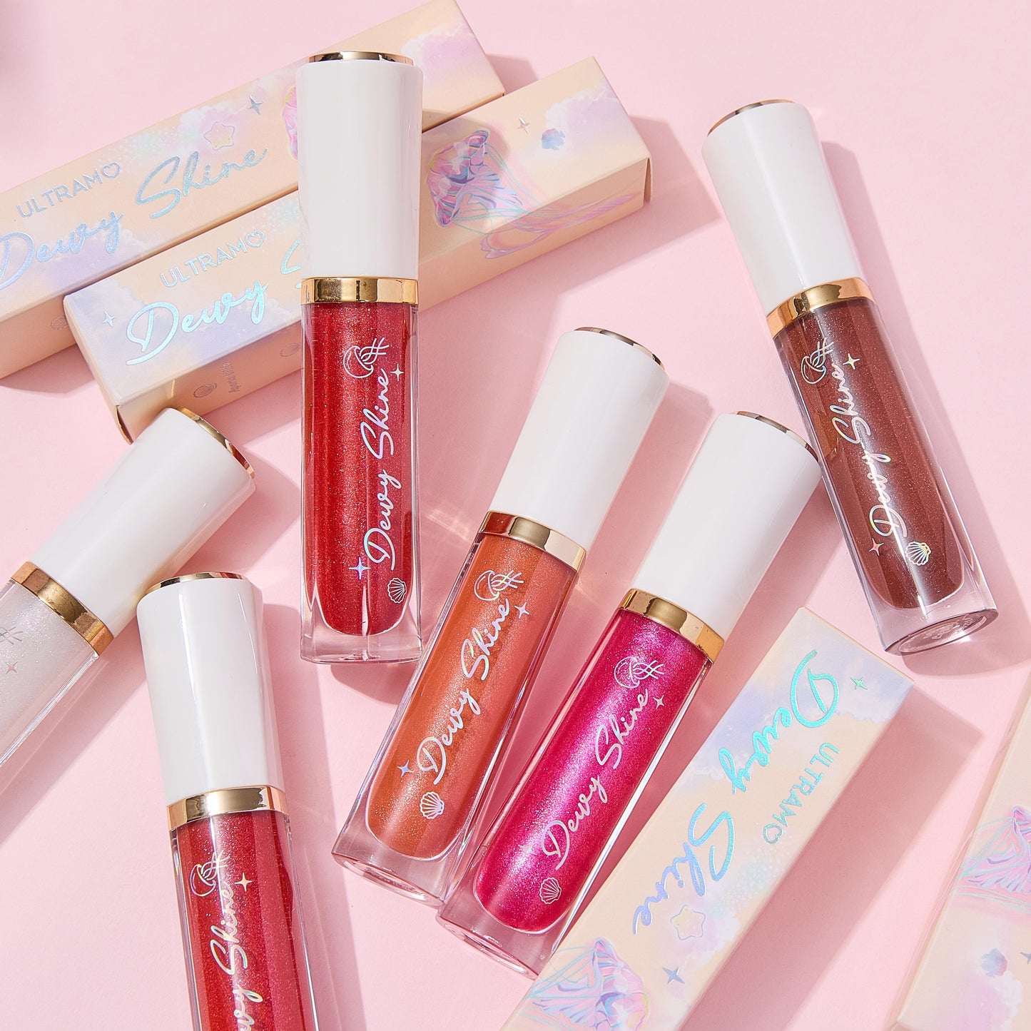 ULTRAMO 6 Colores Chapado oro Borde tuk Lip Gloss WC023