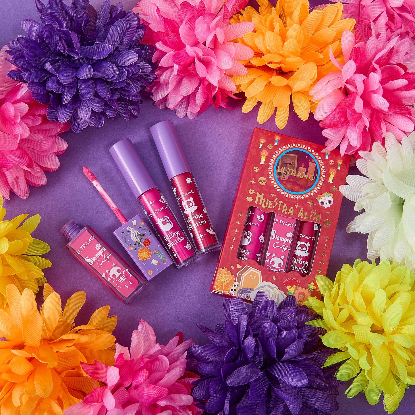 ULTRAMO Trío Labiales Líquidos WC052 El Día de los Muertos | Herramientas | Accesorios | Maquillaje | Regalo