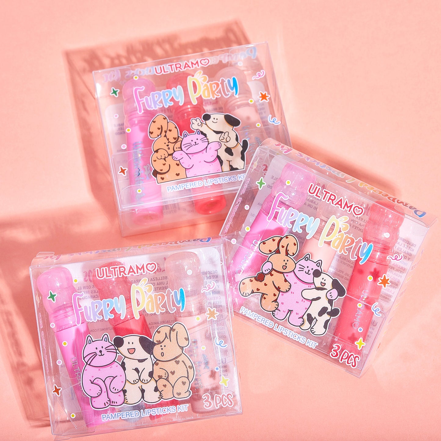 ULTRAMO Sugarloaf Head Matte Hydration Lip Clay Trio Lip Gloss Set 3 juegos de colores WE038