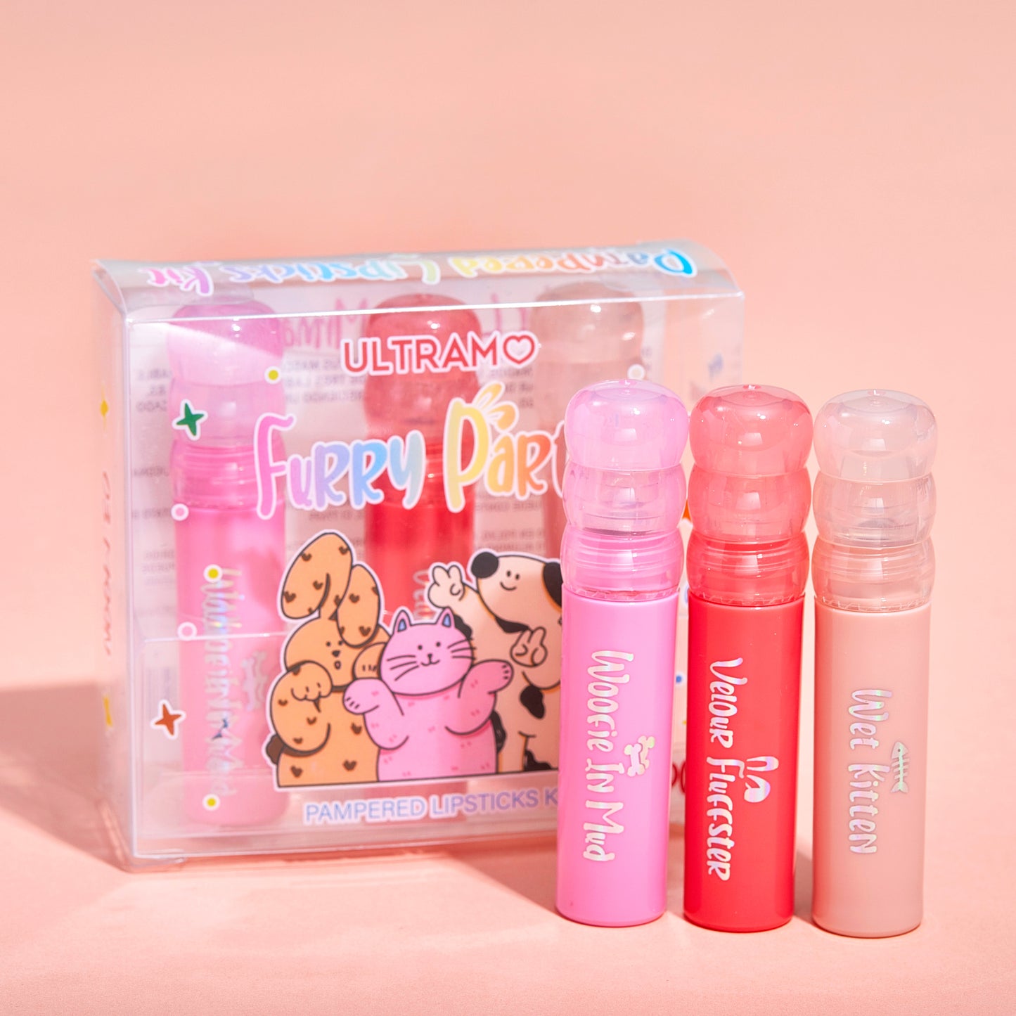 ULTRAMO Sugarloaf Head Matte Hydration Lip Clay Trio Lip Gloss Set 3 juegos de colores WE038