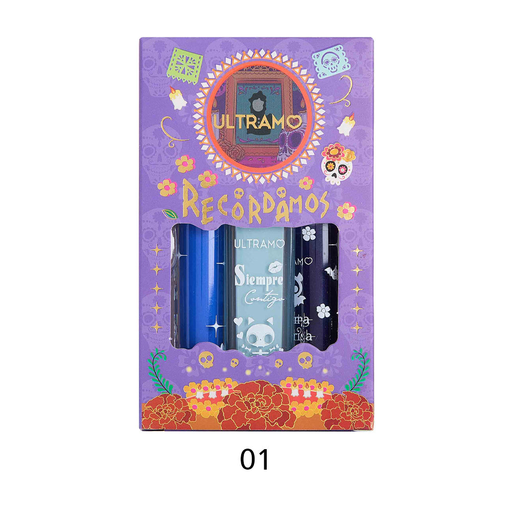 ULTRAMO Trío Labiales Líquidos WC052 El Día de los Muertos Herramientas y Accesorios de Maquillaje Regalo