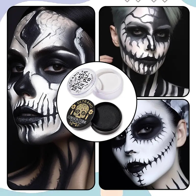 ULTRAMO Kit Pintura Facial Blanco y Negro Body Paint FM702