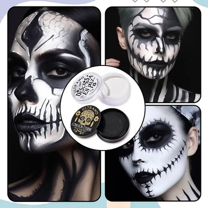 ULTRAMO Kit Pintura Facial Blanco y Negro Body Paint FM702