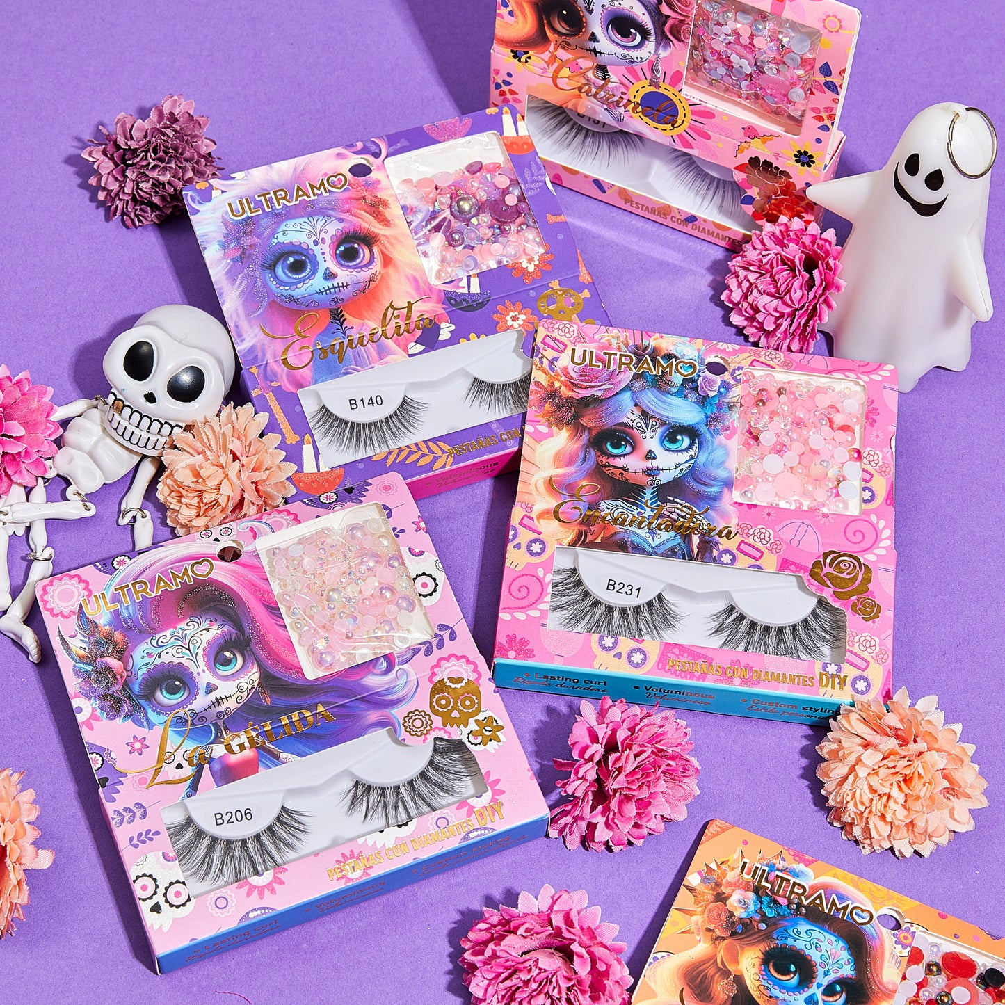 ULTRAMO 10PZ/Set Pestañas con Diamantes DIY FA004