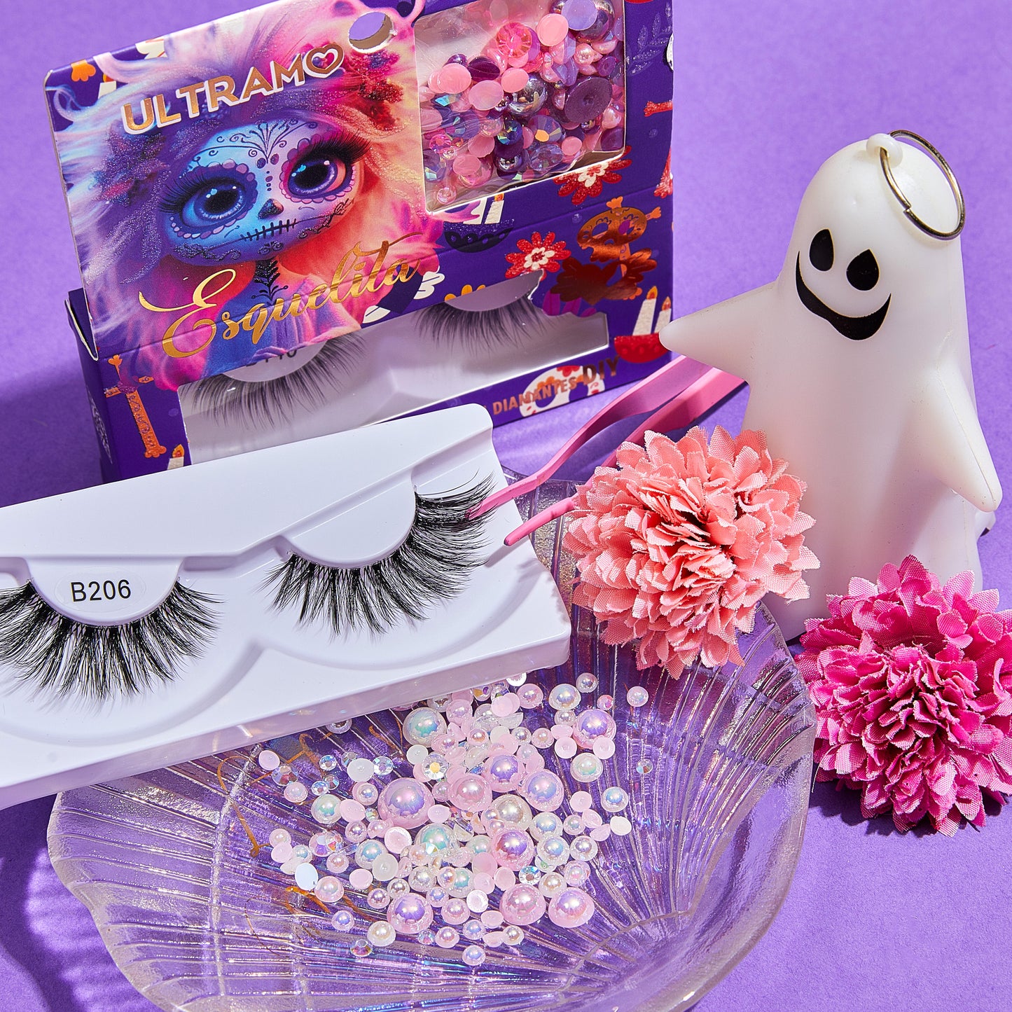 ULTRAMO 10PZ/Set Pestañas con Diamantes DIY FA004