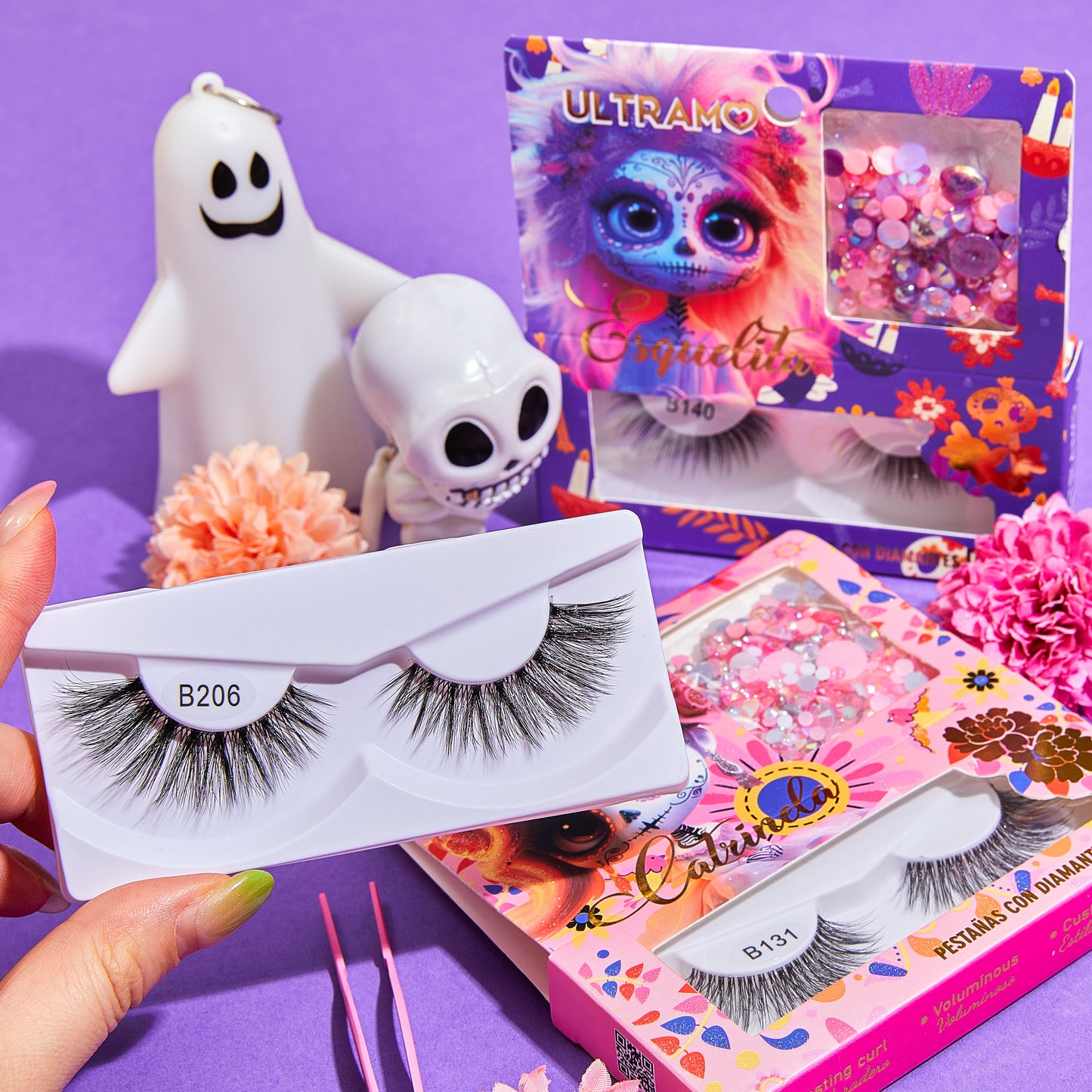 ULTRAMO 10PZ/Set Pestañas con Diamantes DIY FA004