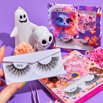 ULTRAMO 10PZ/Set Pestañas con Diamantes DIY FA004