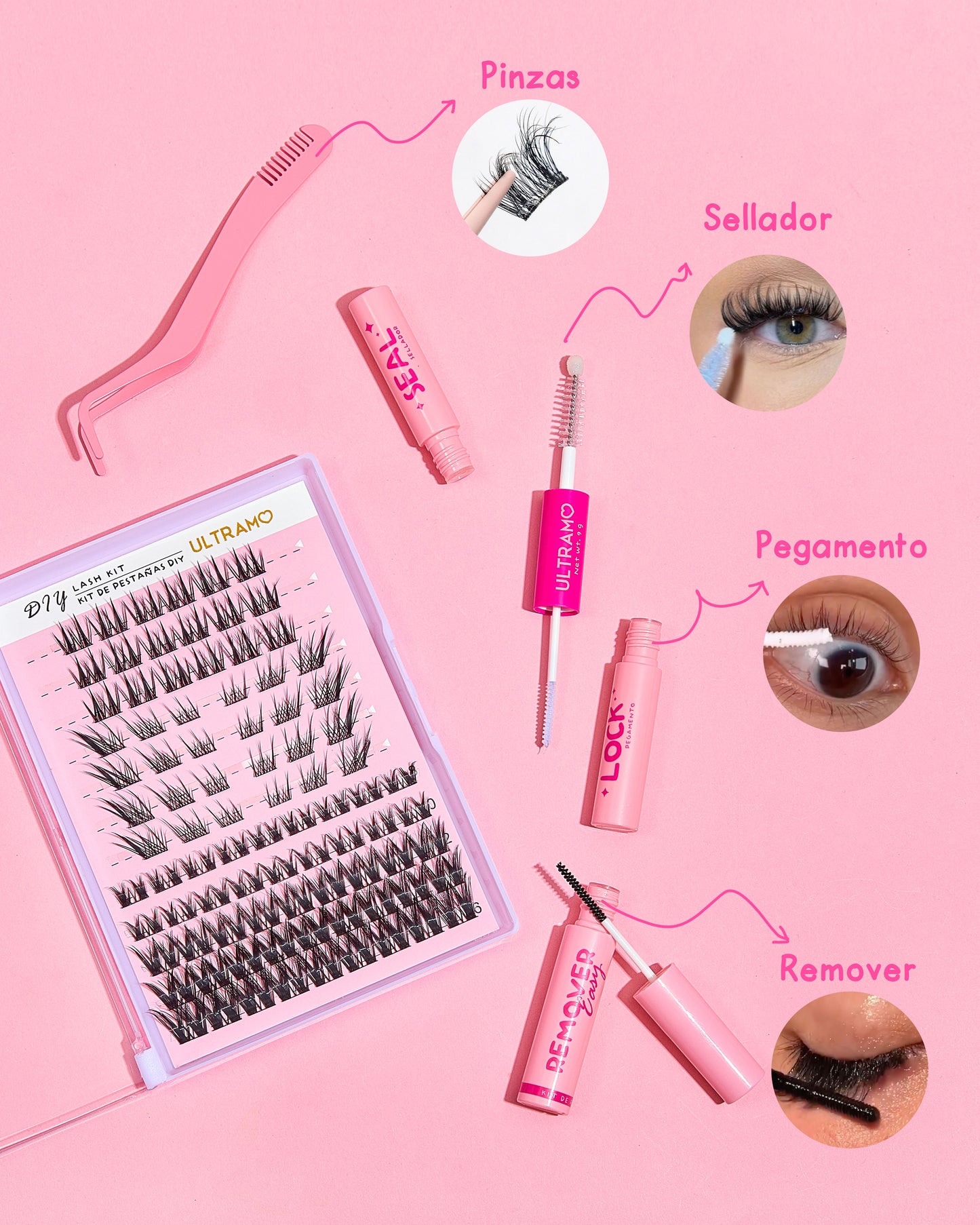 Kit de Pestañas DIY(Remover, Pegamento, Sellador) FB012