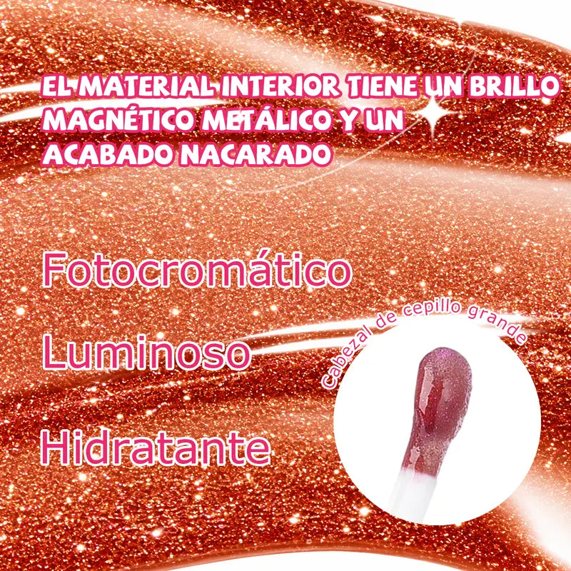 Brillo labial hidratante no pegajoso con efecto espejo