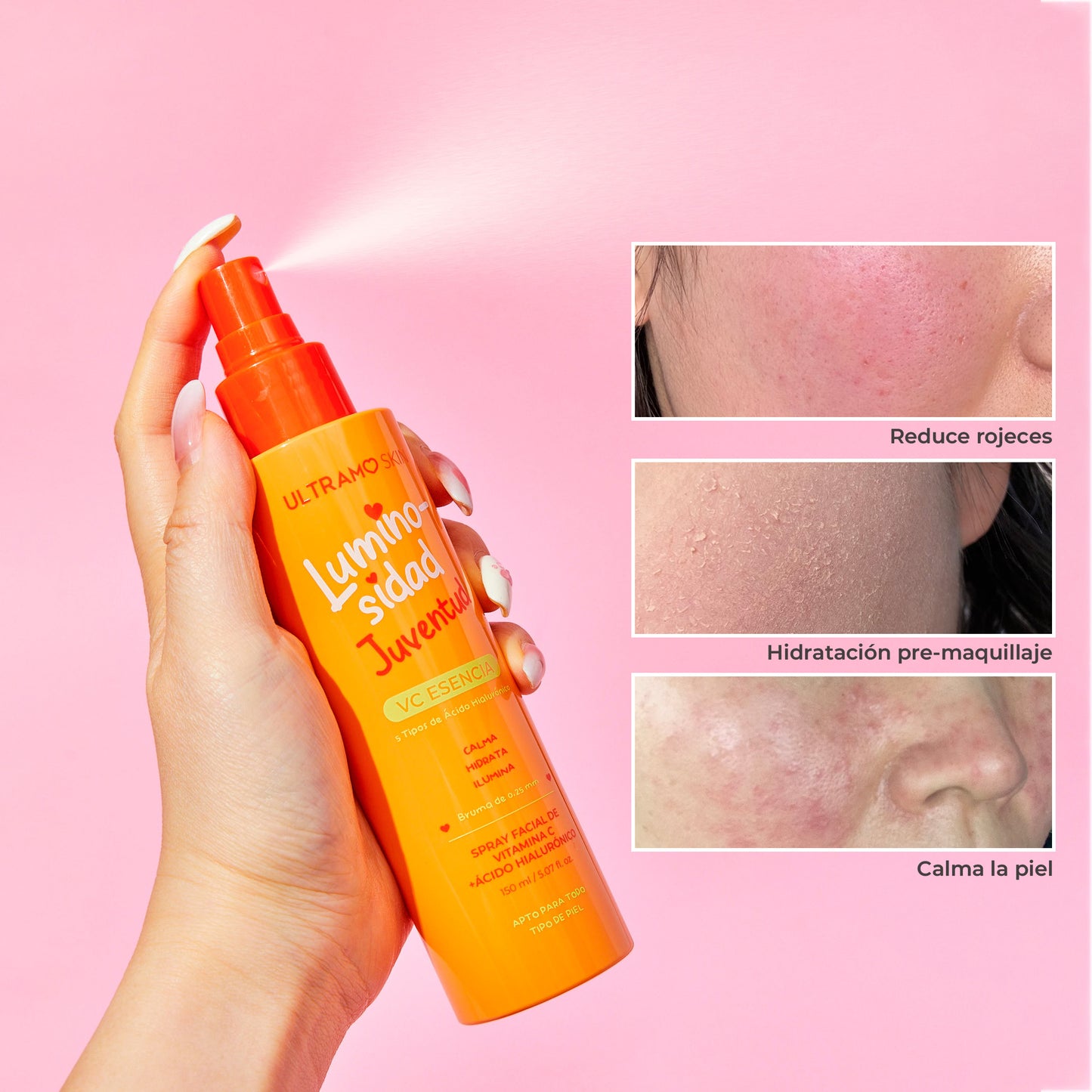 ULTRAMO Spray Facial de Vitamina C + Ácido Hialurónico 150ml FP603