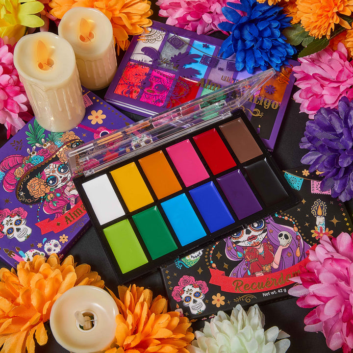 ULTRAMO Pinturas Faciales Creativa El Día de los Muertos | Herramientas | Accesorios | Maquillaje | Regalo WA040