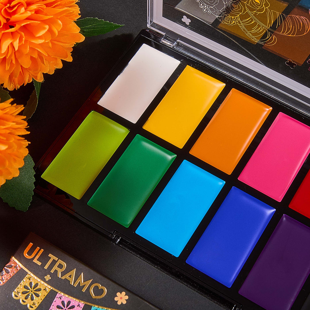 ULTRAMO Pinturas Faciales Creativa El Día de los Muertos | Herramientas | Accesorios | Maquillaje | Regalo WA040