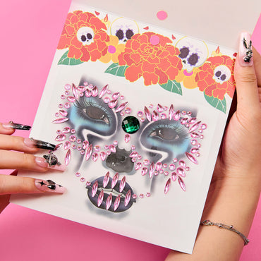【Colores aleatorios】ULTRAMO Decoración Facial con Gemas WA045 El Día de los Muertos | Herramientas | Accesorios | Maquillaje | Regalo