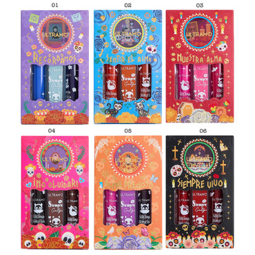 ULTRAMO Trío Labiales Líquidos WC052 El Día de los Muertos | Herramientas | Accesorios | Maquillaje | Regalo