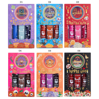 ULTRAMO Trío Labiales Líquidos WC052 El Día de los Muertos | Herramientas | Accesorios | Maquillaje | Regalo