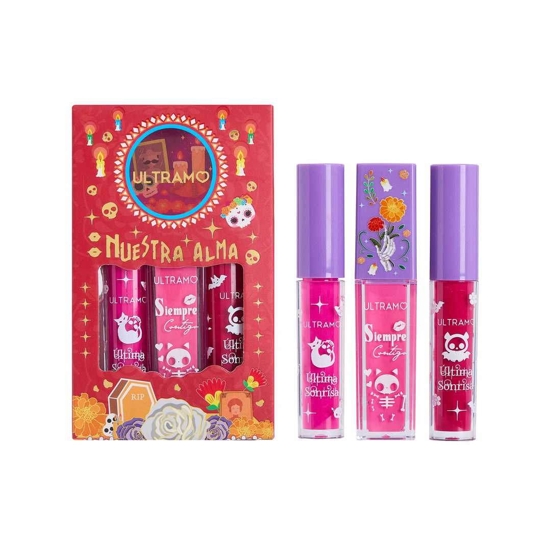 ULTRAMO Trío Labiales Líquidos WC052 El Día de los Muertos Herramientas y Accesorios de Maquillaje Regalo