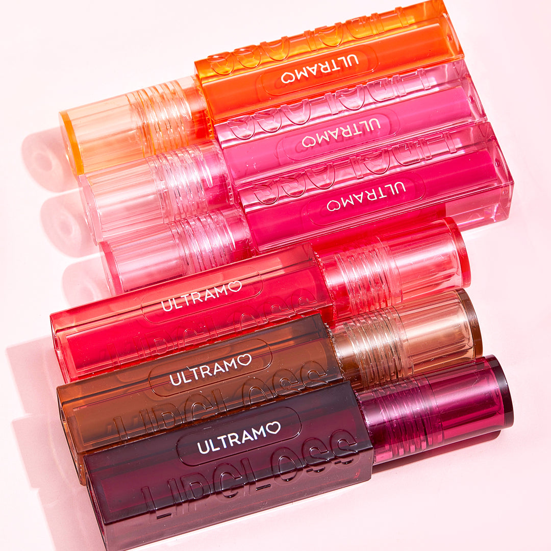 ULTRAMO Brillo de Labios en Tubo Cuadrado de 6 Colores con Tapa Redonda en Espejo Acuático WD090