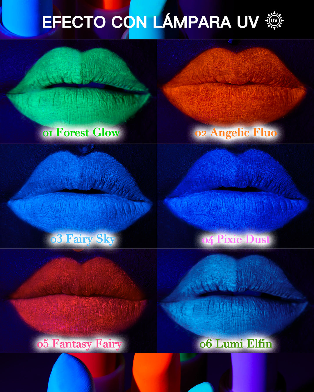 ULTRAMO UAMO Barra de Labios Luminosa Mate 6 Colores WE034