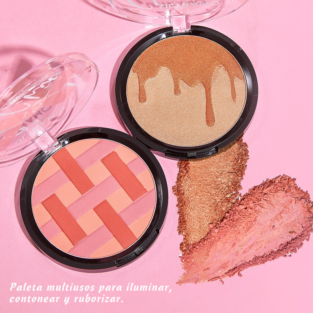 ULTRAMO UAMO 4 Colour Palette Highlighter & Blush Combo Collection WE050