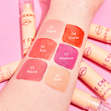 Swatches del labial terciopelado suave ULTRAMO WK067 en seis tonos