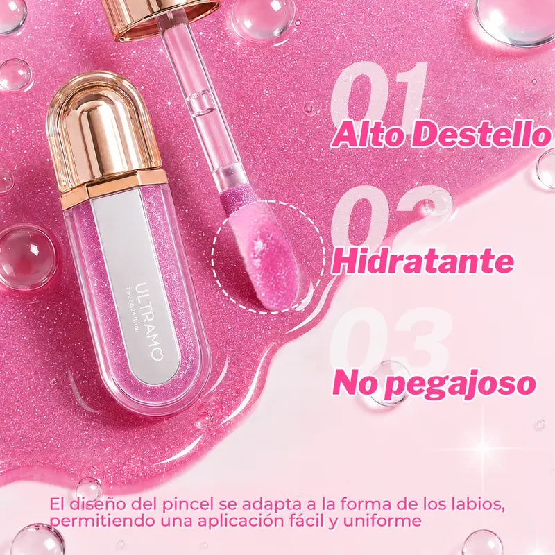ULTRAMO Brillo Labial Luminoso FL074 – Hidratante, con Espejo